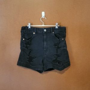 AE Ripped Black mom shorts